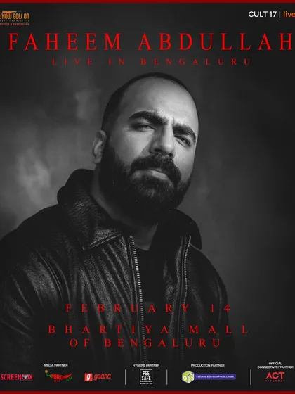 We work with a diverse range of artists, including soulful voices like Faheem Abdullah. This poster for his live concert in Bengaluru showcases our ability to create targeted marketing campaigns that resonate with specific fanbases.