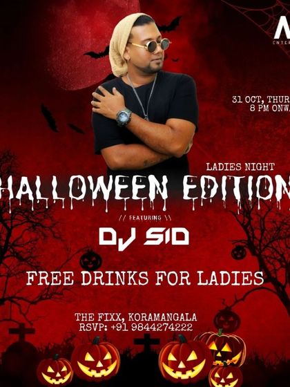 Poster for a Halloween Edition Ladies Night. I can customize my sets for any themed party you have in mind.