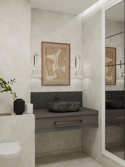 Aakriti Saraf Design - Full-Service Residential Interior Design Modern Bathroom Sanctuaries photo 6