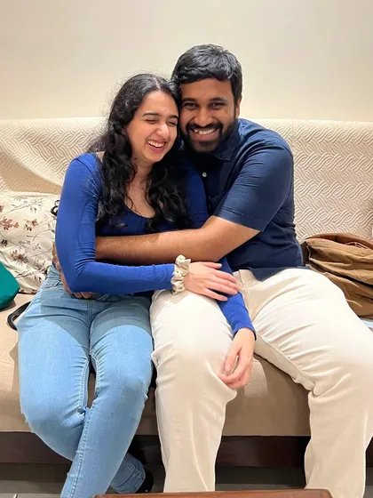 I write romance novels, and I'm lucky enough to be living my own. This is me and my gamer boyfriend, who I've known since we were high school besties. So grateful we found our way back to each other.