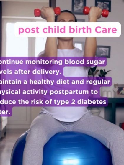 This graphic provides important information on managing gestational diabetes. It includes tips for post childbirth care, such as monitoring blood sugar and maintaining a healthy lifestyle to reduce future risks.