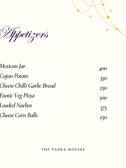 Part of my New Year's appetizer menu, featuring global favorites like Loaded Nachos, Cajun Potato, and Exotic Veg Pizza, perfect for any party.