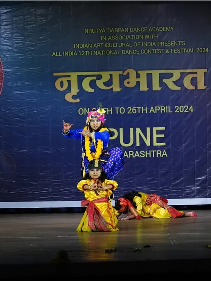 Another beautiful formation from our Krishna-themed production. These moments require immense trust and coordination among the dancers.