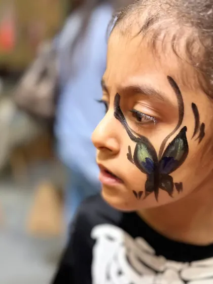 Beautiful butterfly face paint for a touch of magical transformation.