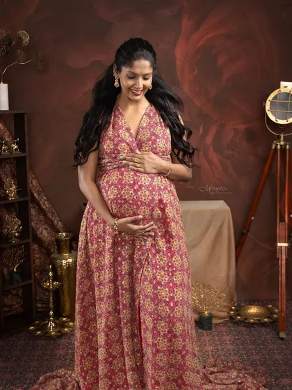 The joy on her face says it all. Capturing this mom-to-be in her traditional element, with a gentle smile, was a beautiful experience.