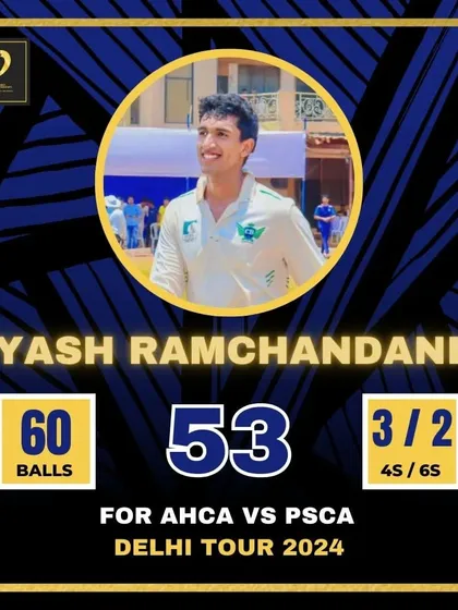 Yash Ramchandani is always amongst the runs, here scoring 53 on our Delhi Tour.