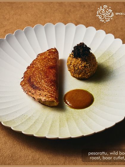 Pesarattu with wild boar ghee roast, another incredible dish from Chef Tejas Sovani of Spice Lab Tokyo, featured during our pop-up.