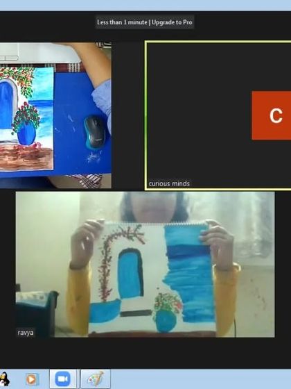 Another example of the beautiful work created in our online classes. This student did a fantastic job with her painting of a blue door.