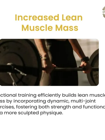 Functional training efficiently builds lean muscle mass by incorporating dynamic, multi-joint exercises. This fosters both strength and functionality for a more sculpted physique.