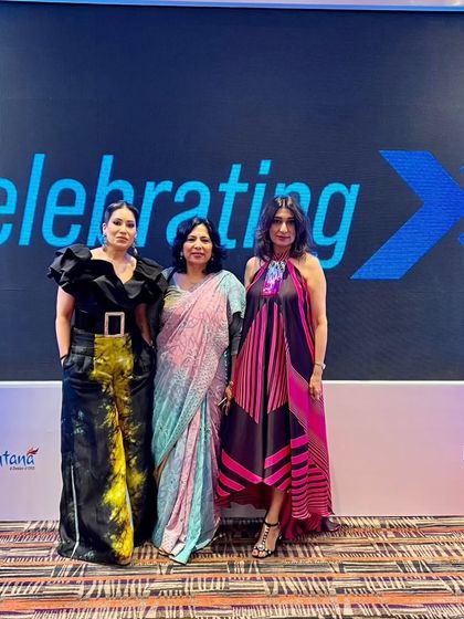 Posing with fellow speakers at the 'Celebrating X' podcast. It was an evening dedicated to women empowering women.