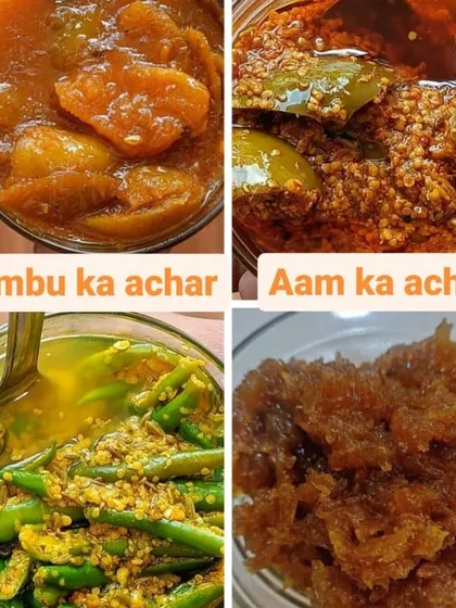 A look at some of my most loved creations. This includes my tangy Nimbu ka Achar, classic Aam ka Achar, spicy Hari Mirchi ka Achar, and the sweet, healthy Aawla Murabba. Each one is made using my family's traditional recipes.