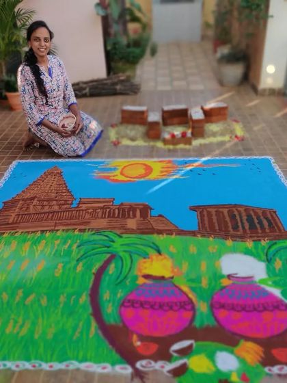 Anesha Artgallery - Indian Folk Art & Home Decor Rangoli & Kolam: Ephemeral Beauty photo 14