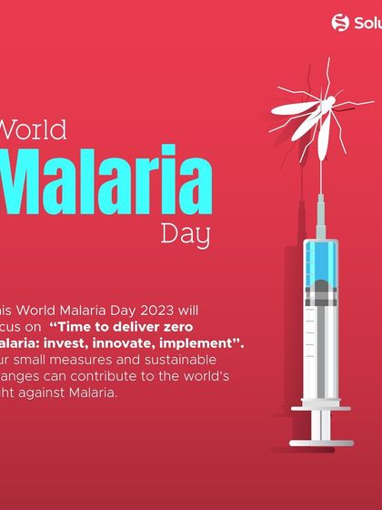 This World Malaria Day, our focus is on the theme "Time to deliver zero malaria." This graphic, showing a vaccine-like syringe targeting a mosquito, represents our commitment to invest, innovate, and implement solutions.