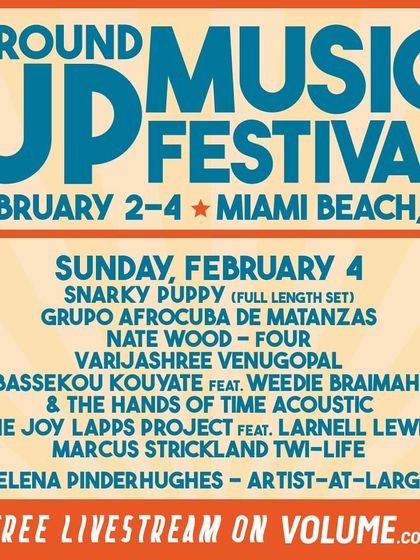 The lineup for the final day of the GroundUP Music Festival. Sharing the bill with so many musical heroes was a dream come true.