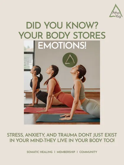 Did you know that your body holds onto emotions? Stress can get stored in your shoulders, and anxiety can live in your gut. At AthaYog, I use somatic healing practices to help you mindfully move and release these stored emotions. This is how we find true freedom, not just in the body, but in the mind as well.