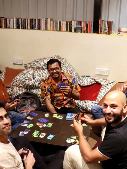 Another cozy game session in our bean bag area. It's the perfect spot to unwind and get lost in a game.