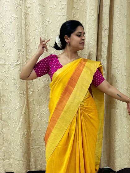 Another pose for Shailaputri on the first day of Navratri. The expression and posture here convey a sense of gentle grace and divine beauty associated with the goddess.