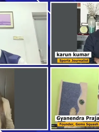 We actively engage with the broader sports community. Here I am during a media interaction with Arjuna Awardee Harinder Pal Singh Sandhu and being interviewed by Sports Adda about our programs.