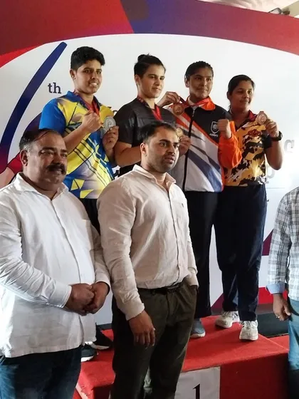 Our boxers on the podium at the 6th Youth Women's Nationals in Bhopal. Jagruti Both's Bronze medal at a national championship shows the caliber of fighters we produce.