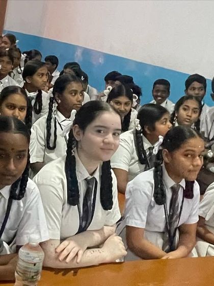 An attentive audience of students during my nutrition awareness session. My aim is to capture their interest and inspire them to think critically about the food they eat every day.
