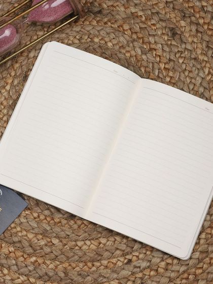 A look inside my personalized diaries, showing the high-quality, lined paper.