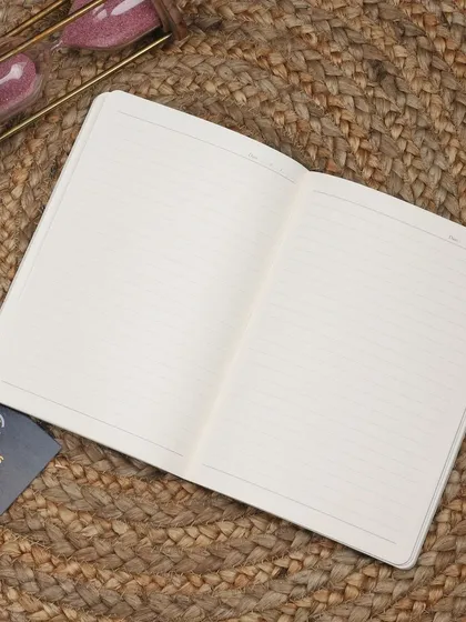 An inside look at my personalized diaries, showing the high-quality, lined paper ready for your thoughts and notes.