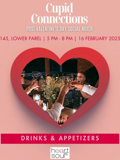 Sip, savor, and socialize. This graphic emphasizes the hospitality aspect of my events, where guests can enjoy complimentary drinks and appetizers while they mingle.
