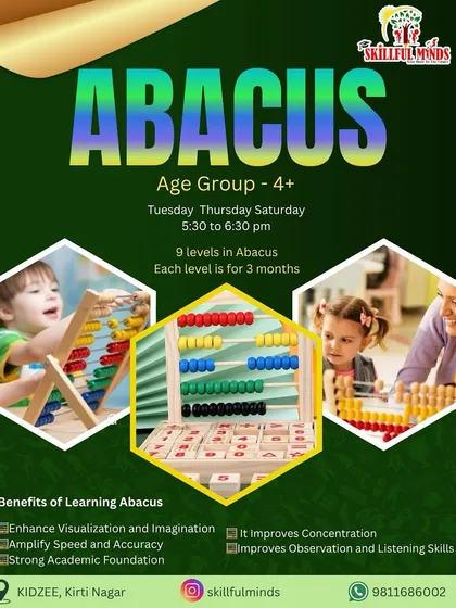 Our Abacus program for children aged 4 and up is designed to enhance visualization, speed, and accuracy in mathematics, building a strong academic foundation.