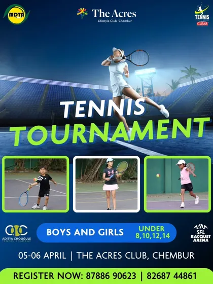 Mark your calendars for our upcoming tennis tournament in April. We invite all young players in the U8 to U14 age groups to compete.
