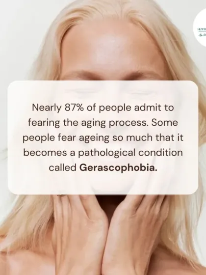 Did you know nearly 87% of people admit to fearing the aging process? When this fear becomes pathological, it's called Gerascophobia. My approach is to manage aging gracefully, not fear it.
