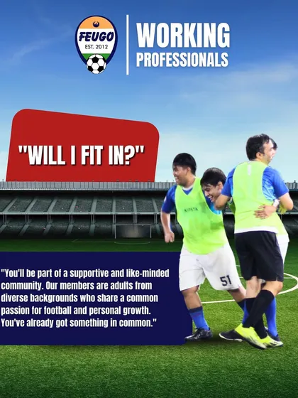 Worried you won't fit in? You'll be part of a supportive community of adults from diverse backgrounds who all share a common passion for football. You already have something in common with everyone here.