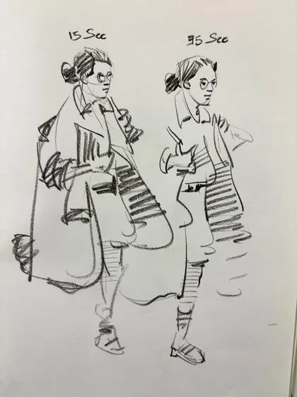 A collection of my figure drawing demonstrations from online classes and practice sessions. Each sketch is an opportunity to study the human form, capturing different poses, gestures, and scenes from daily life.