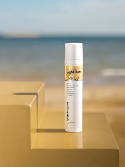An example of how we combine photography with AI. We shot the product on a prop in our studio and then used generative fill in Photoshop to place it in a realistic beach setting.