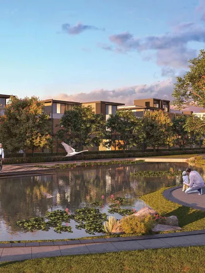 This water body is not just a scenic feature; it's part of the township's rainwater management system. By integrating such elements, we create spaces that are resilient, balanced, and deeply connected to their surroundings.