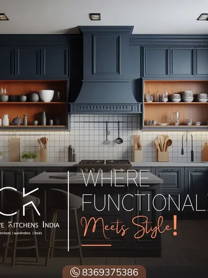 Where functionality meets style. This image of a classic blue kitchen emphasizes our commitment to designing spaces that are not only aesthetically pleasing but also perfectly organized for the demands of daily life.