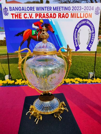 The magnificent crystal C.V. Prasad Rao Million trophy.