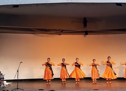 A group of Kathak dancers performing in unison to the rhythm of my tabla.