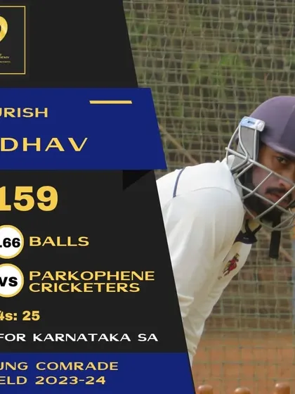 Gaurish Jadhav slams an emphatic 159 for Karnataka SA to win the Young Comrade Shield.