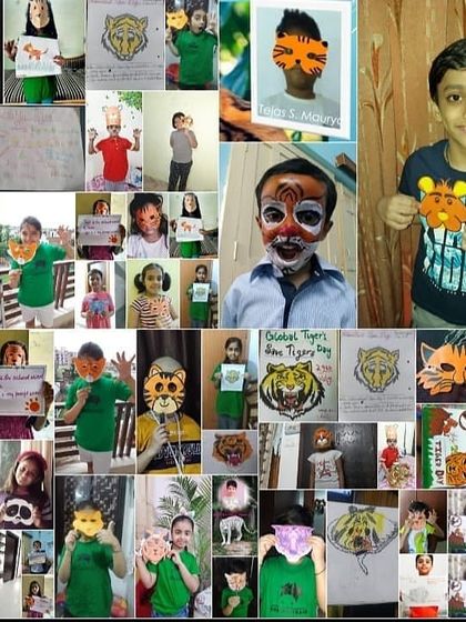 More amazing artwork from our Tiger Day celebration. These hands-on activities engage both the left and right brain, fostering visualization skills and creative expression.