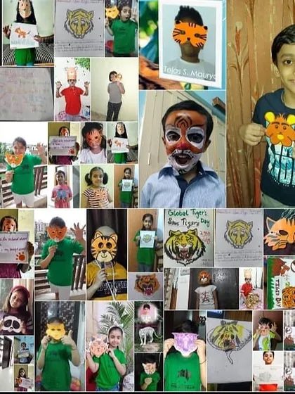 More amazing artwork from our Tiger Day celebration. These hands-on activities engage both the left and right brain, fostering visualization skills and creative expression.