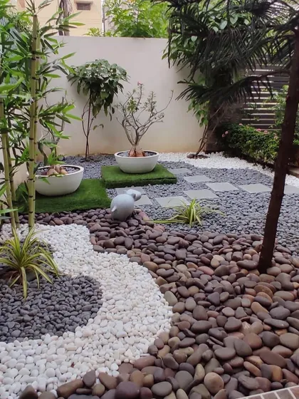 A garden can be beautiful without being high-maintenance. I love designing with pebbles to create artistic, textured landscapes that look stunning all year round with very little upkeep.