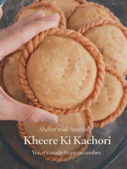 This is our Sheherwali special, Kheere Ki Kachori. Made from cucumber, it has a very gentle and balanced flavor that is light and refreshing. It’s a slow recipe that requires a lot of care to perfect.