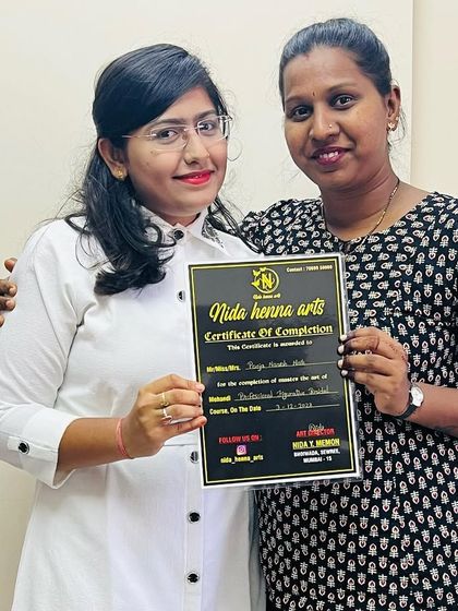 A happy moment with a student on her certification day. Her dedication throughout the course was truly inspiring.