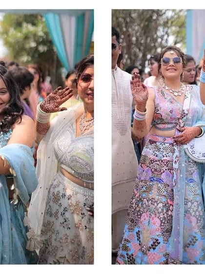 The bride's side can be baraatis too. Here, the bride's sisters and friends dance with full energy, ready to welcome the groom.