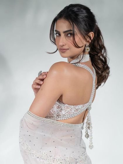 A backstage portrait of Palak Tiwari at Bombay Times Fashion Week. The clean background and soft lighting capture the elegance of the moment.