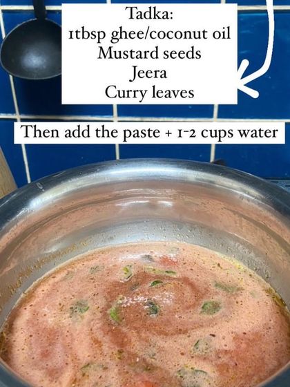 A step-by-step visual guide to my mom's 5-minute pepper rasam. It's the perfect, easy-to-make remedy if you have a cold. All you need are tomatoes, pepper, jeera, and a few other kitchen staples.