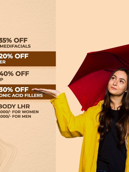 Welcome the monsoon with a refreshed glow. Our July offers are inspired by the magic of the rain, with special discounts on treatments like GFC/PRP and full-body laser hair reduction.