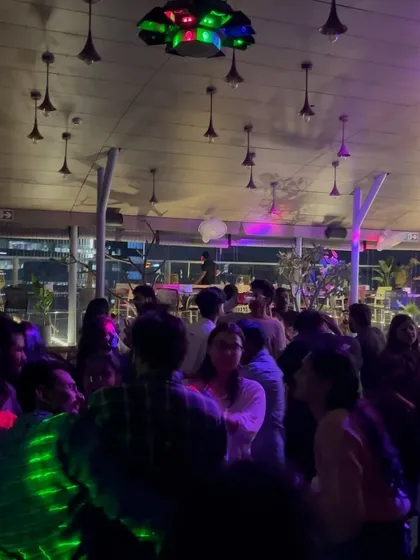 Another view of the rooftop party at Indigo XP. The open-air setting combined with great music creates an unbeatable atmosphere.