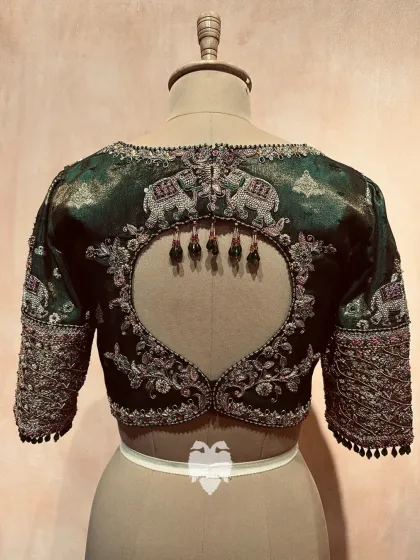 Blouse House by Mahitha Prasad - Custom Blouse Design & Embroidery The Velvet & Brocade Collection: A Royal Affair photo 20