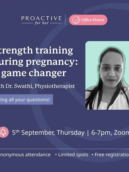 Did you know 76% of pregnant women experience back pain? Join our free webinar on strength training during pregnancy to learn how it can be a game-changer.